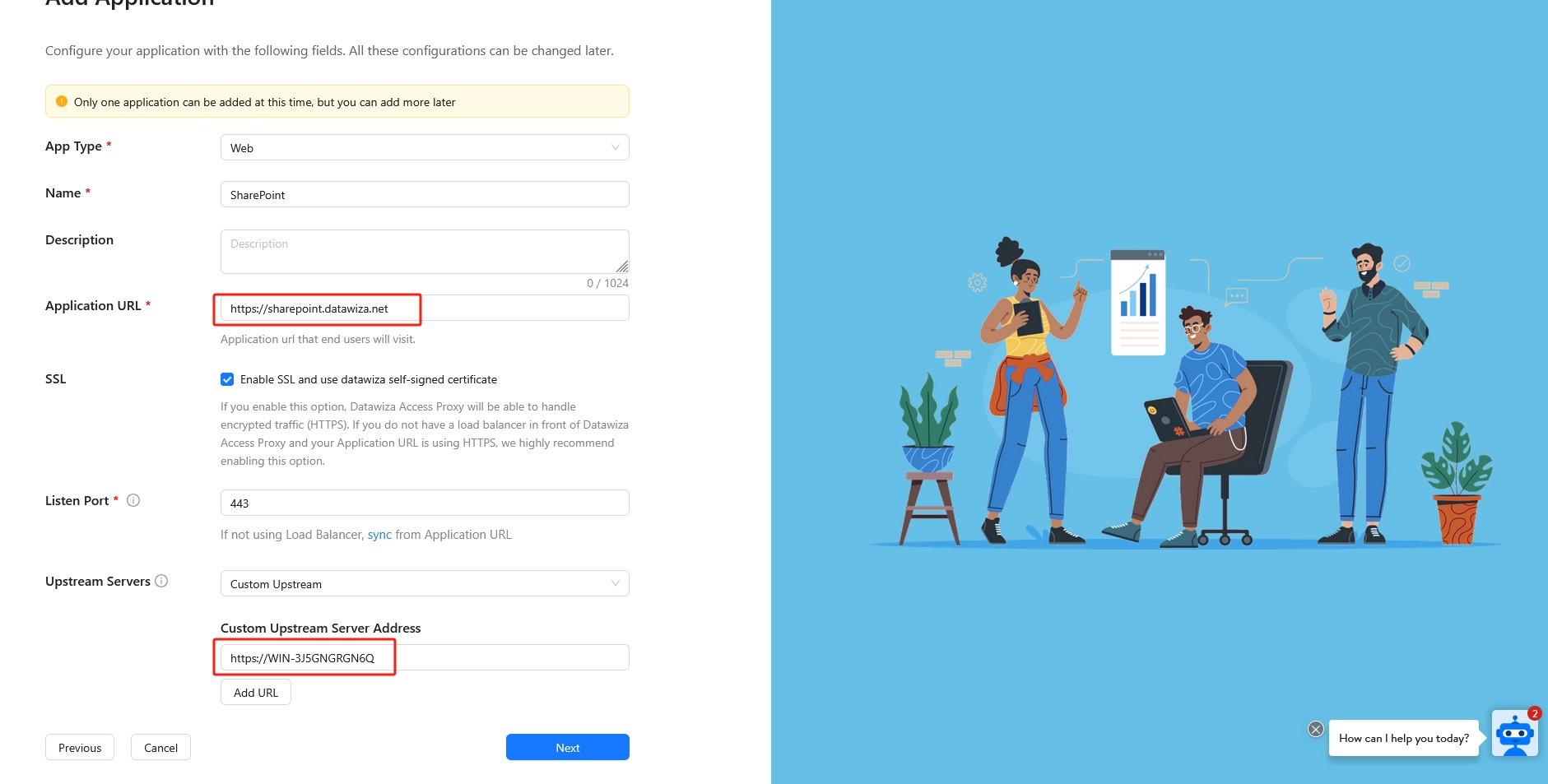 Microsoft sharepoint SSO and MFA | Create a New Application