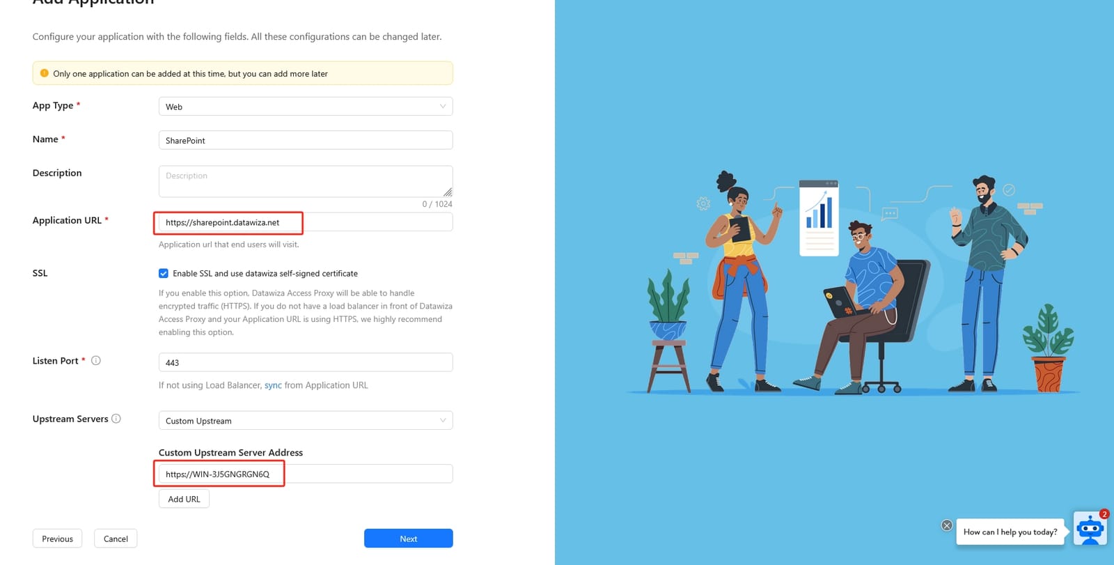 Microsoft sharepoint SSO and MFA | Create a New Application