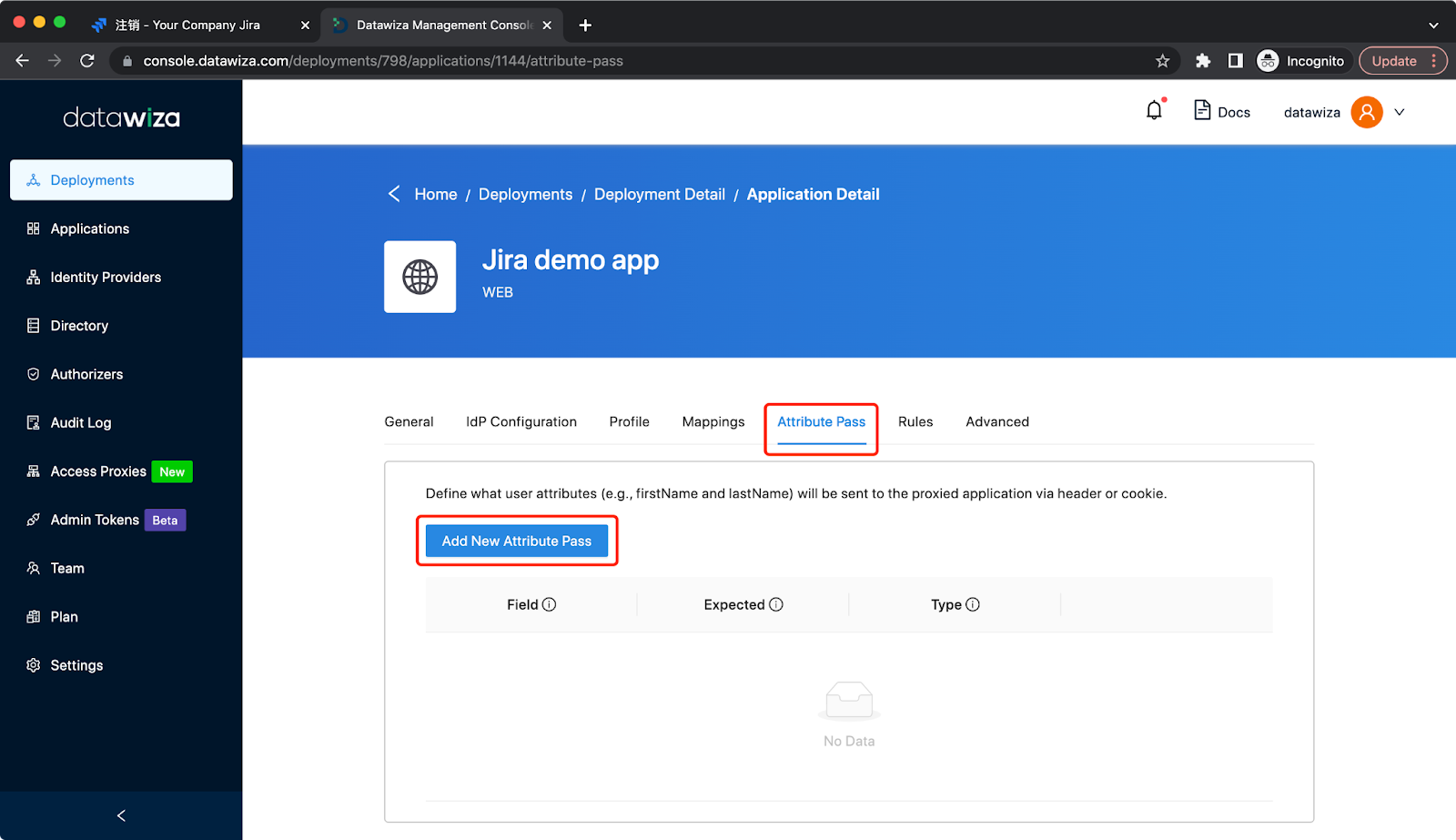 Atlassian Jira Microsoft Entra ID (Azure AD) SSO | Add Attribute Pass