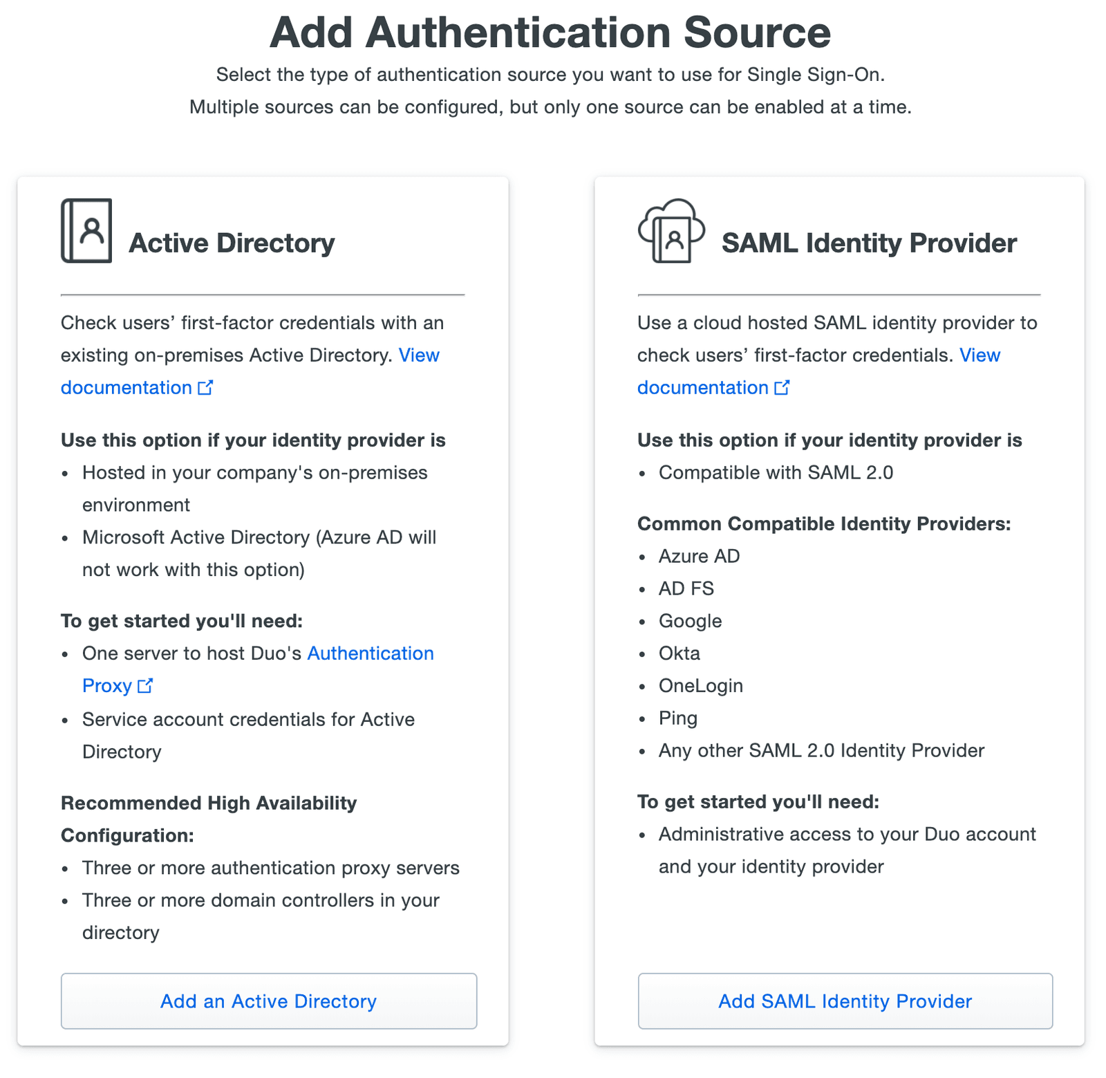 Duo MFA SAML SSO | Add Authentication Source