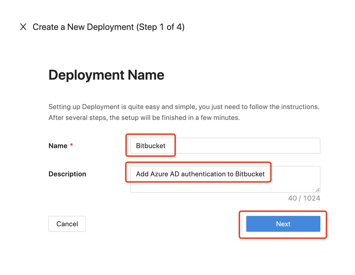 Atlassian Bitbucket Microsoft Entra ID (Azure AD) SSO | Create a New Deployment