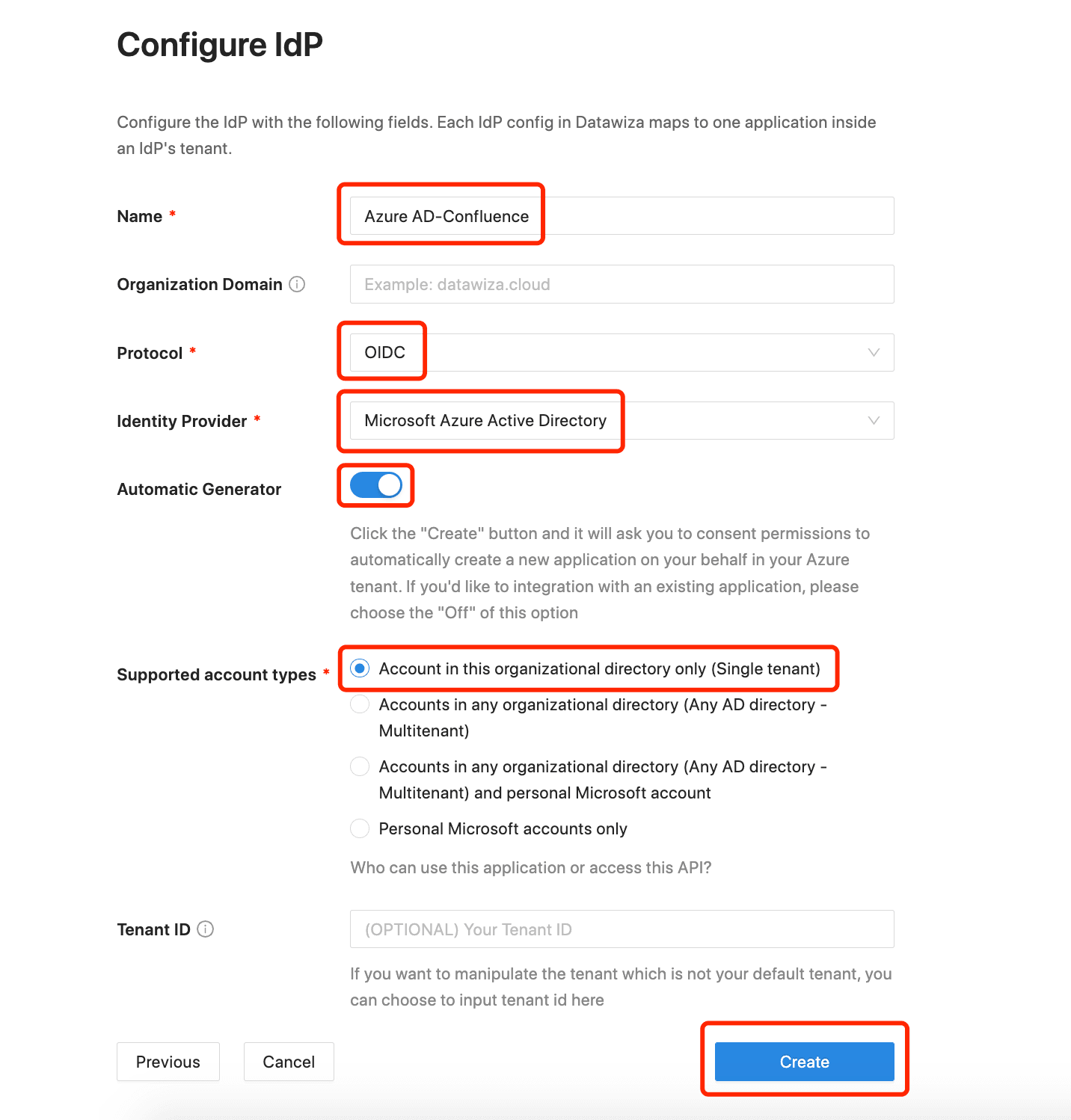 Atlassian Confluence Microsoft Entra ID (Azure AD) SSO | Create Microsoft Entra ID (Azure AD) IdP
