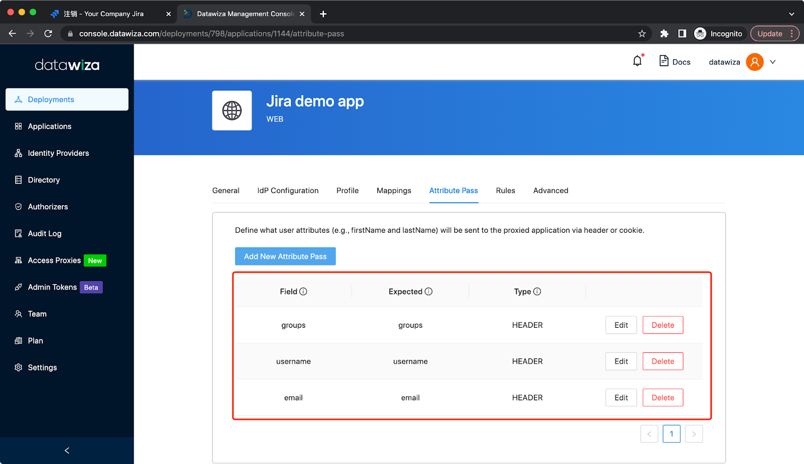 Atlassian Jira Microsoft Entra ID (Azure AD) SSO | Add Attibute Pass