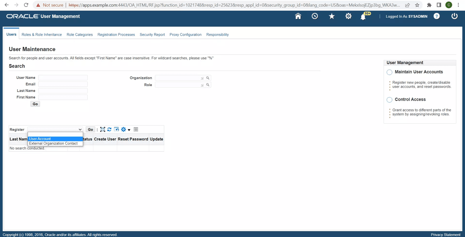 Oracle EBS SSO and MFA | Add User Account