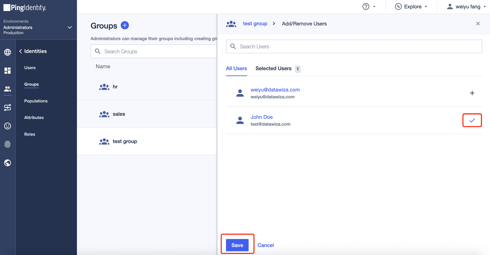 PingOne SSO | Groups