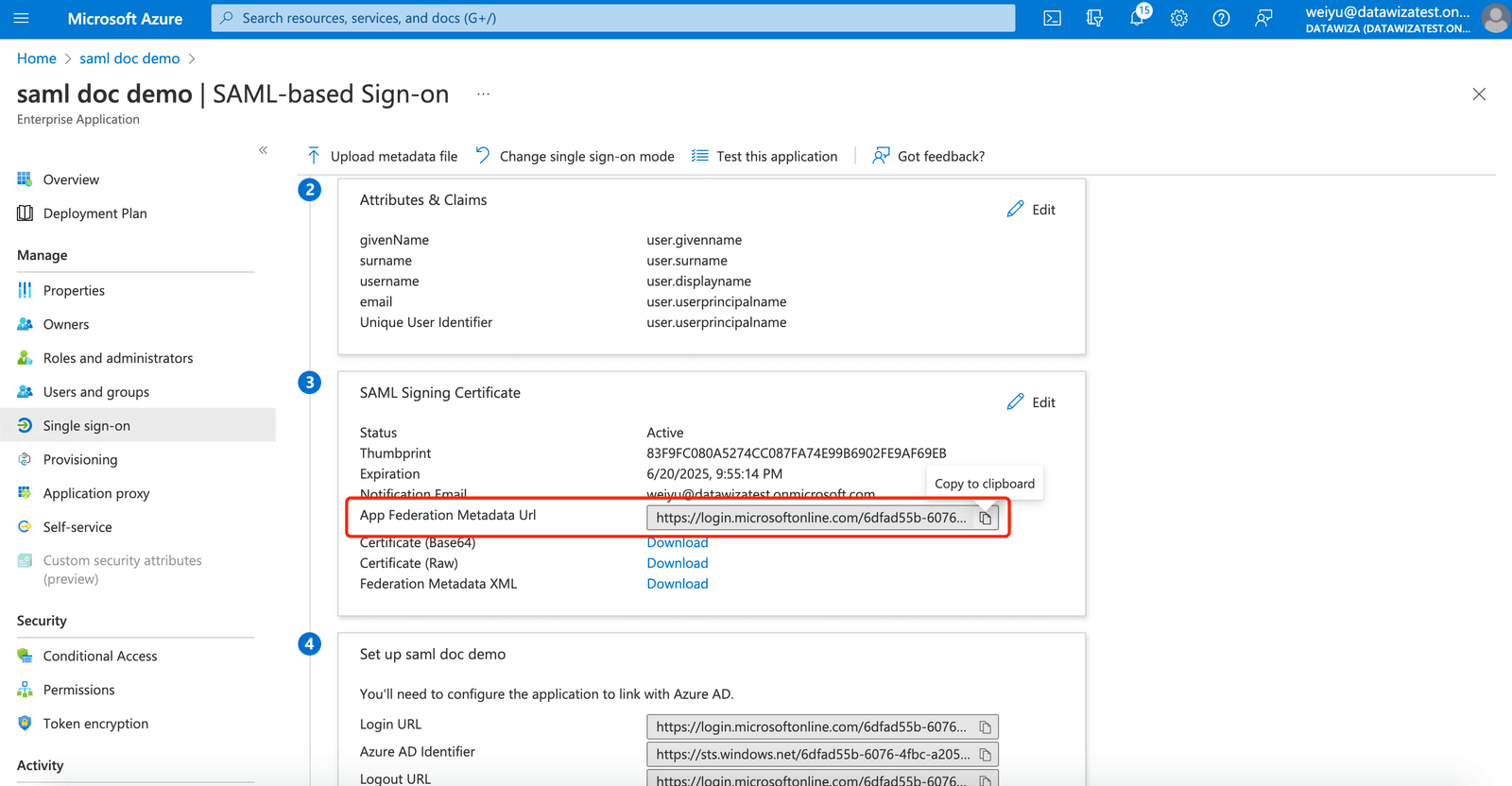 Microsoft Entra ID SAML SSO