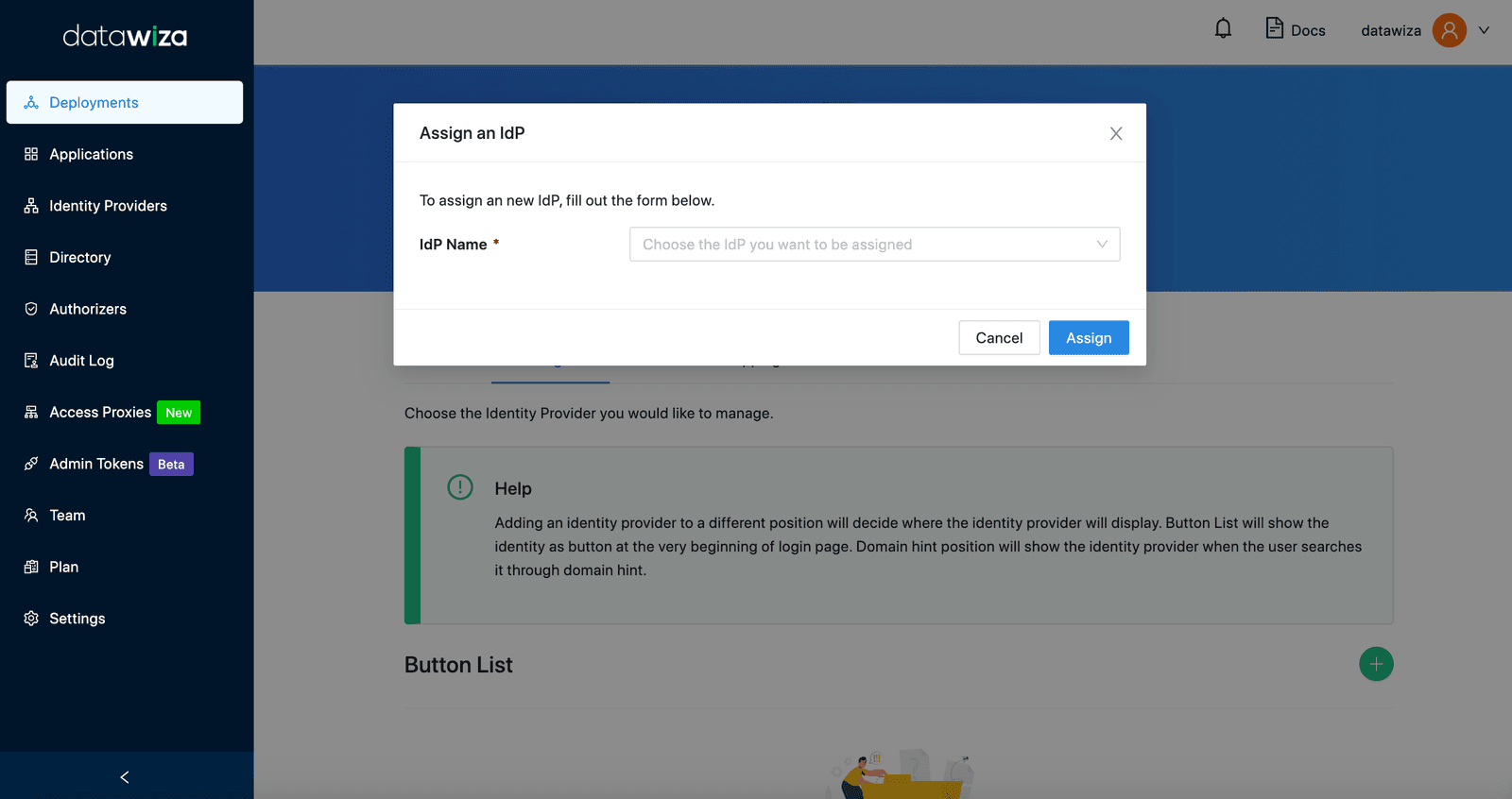 Multi Web App SSO | Assign IdP