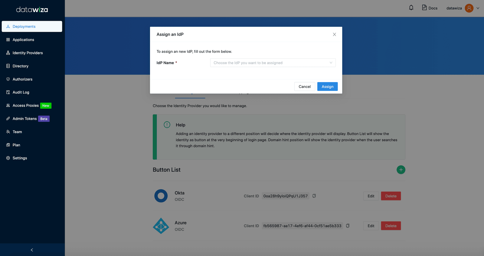 Web App Muilt IdPs SSO | Assign IdP