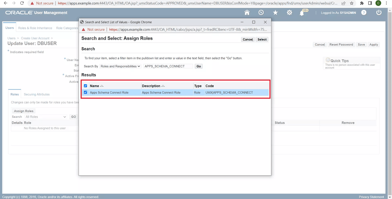Oracle EBS SSO and MFA | Assign Role