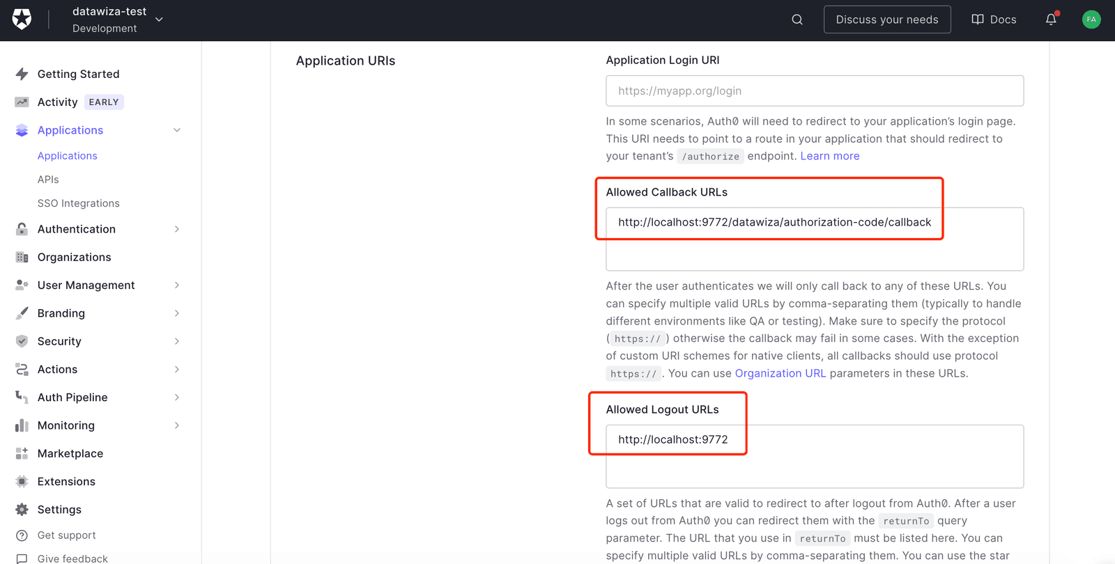 Auth0 SSO | Auth0 Config