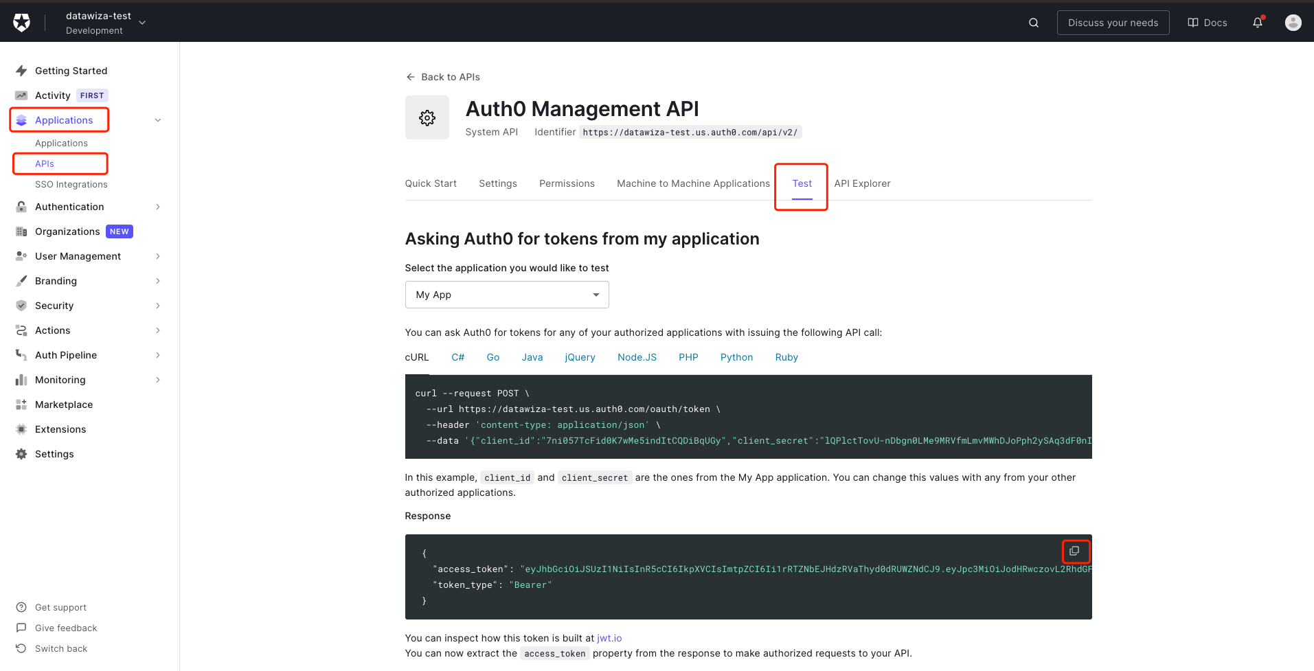 Auth0 SSO | Get Auth0 API Token