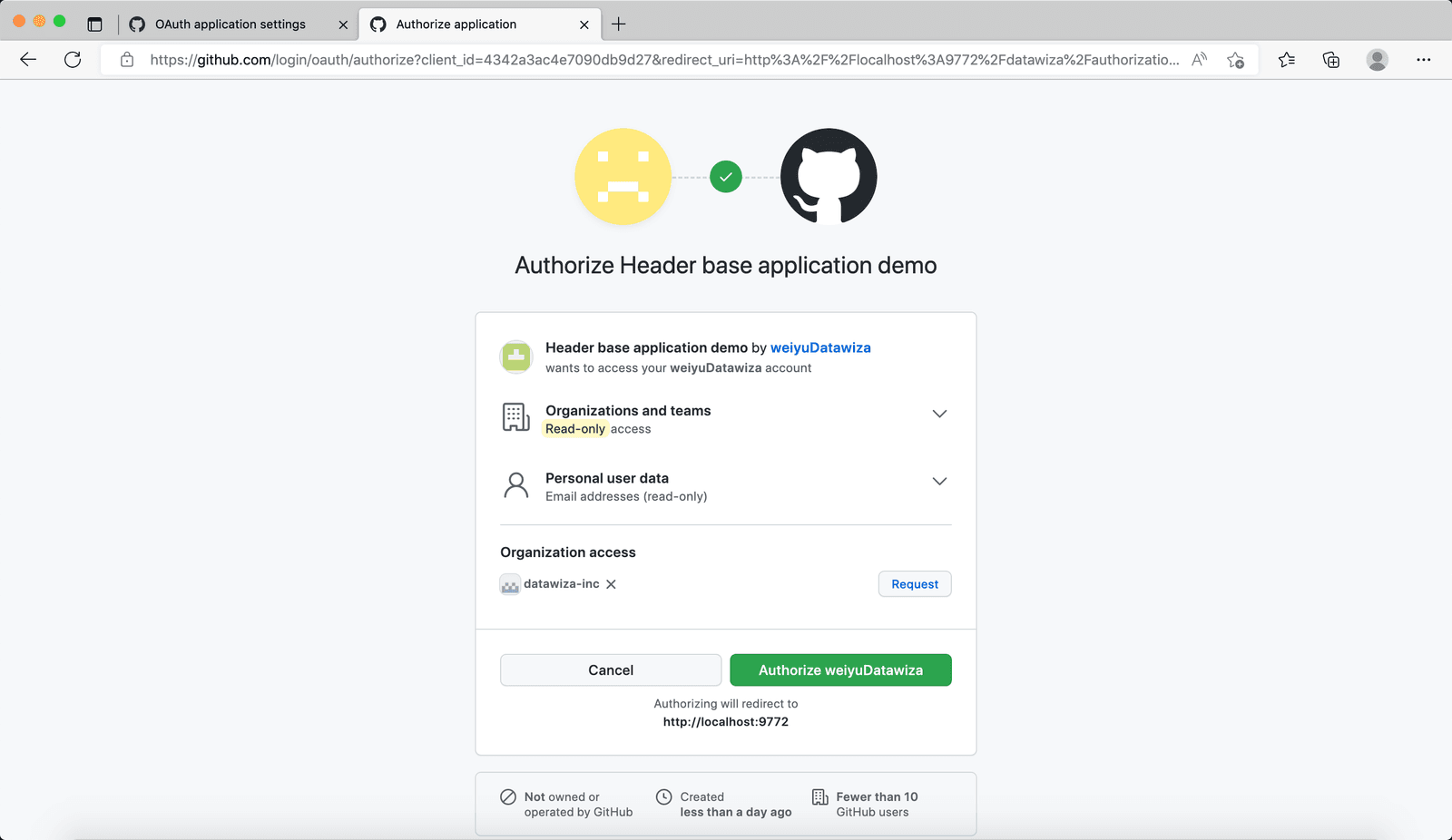Web App Github SSO | DAP with Github