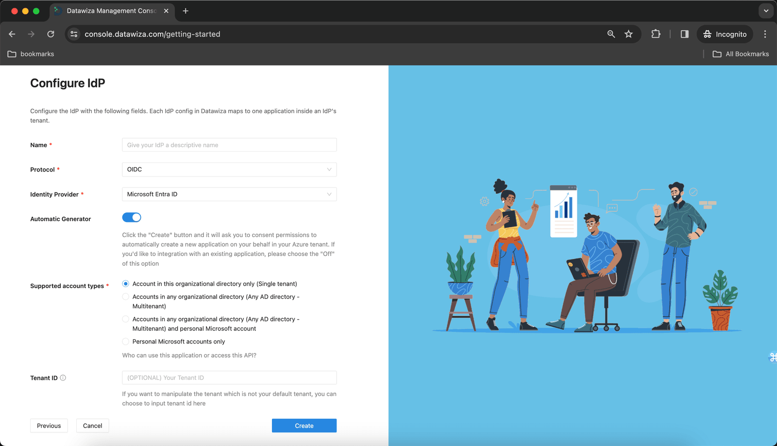 Web App Microsoft Entra ID SSO | Choose Microsoft Entra ID IdP