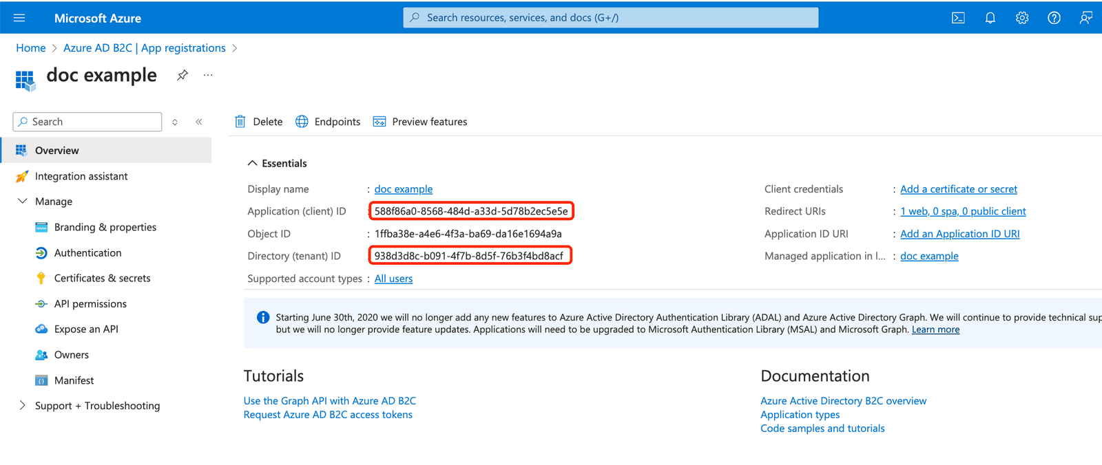Azure AD B2C SSO | app