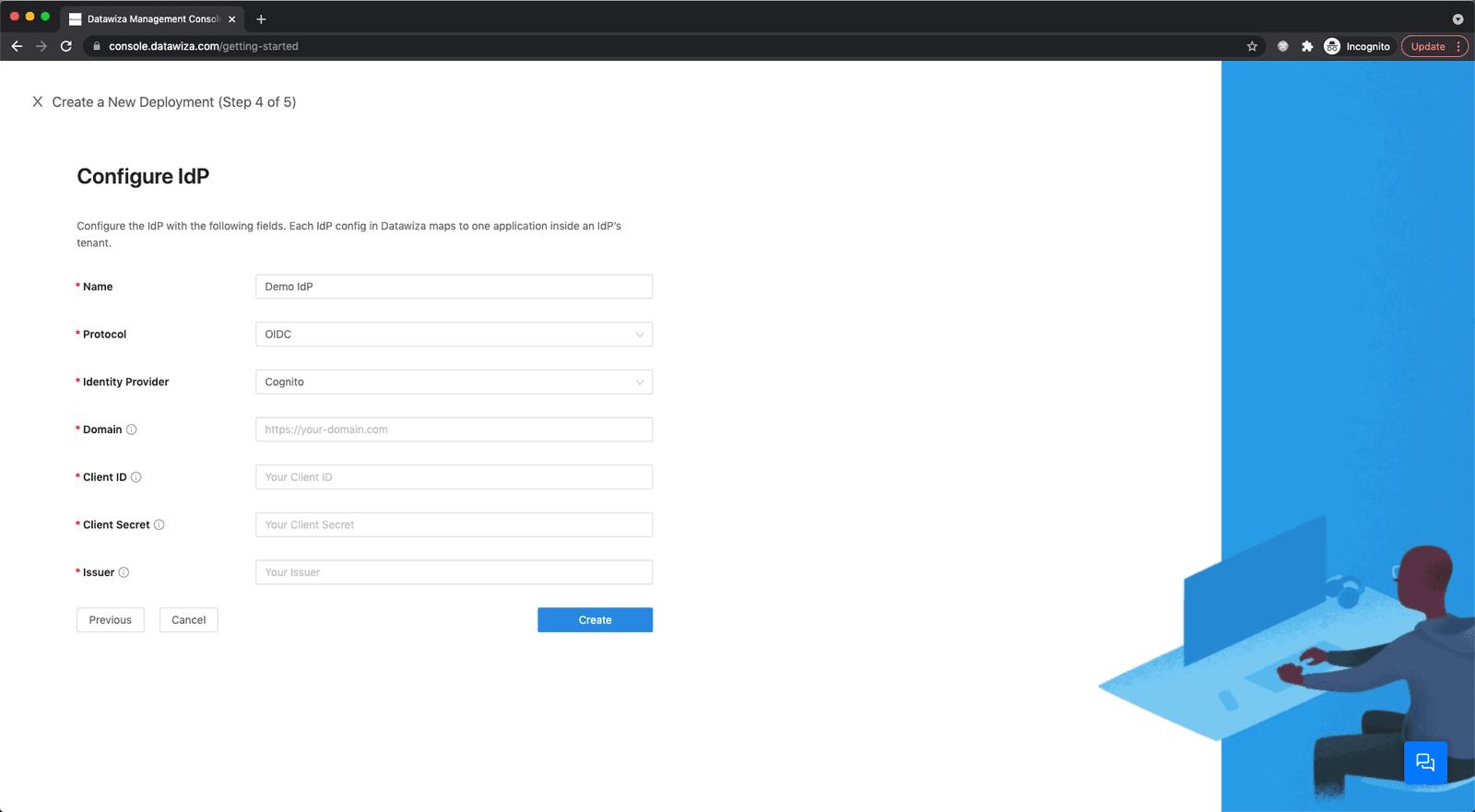 Choose Cognito IdP