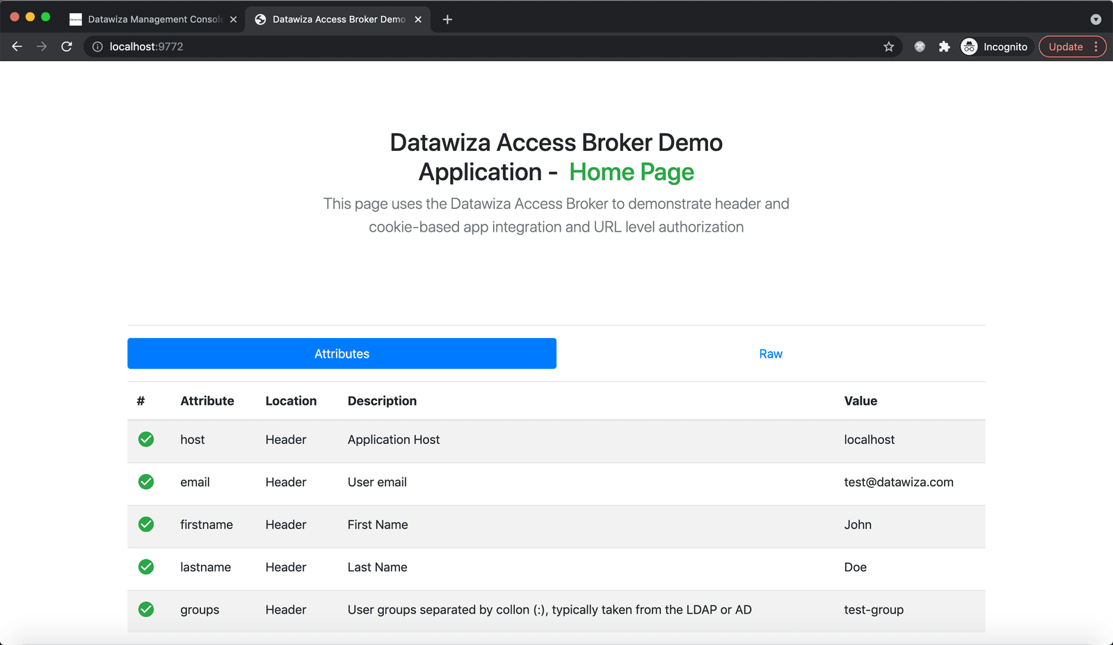 Web App Cognito SSO | Cognito with DCMC attributes