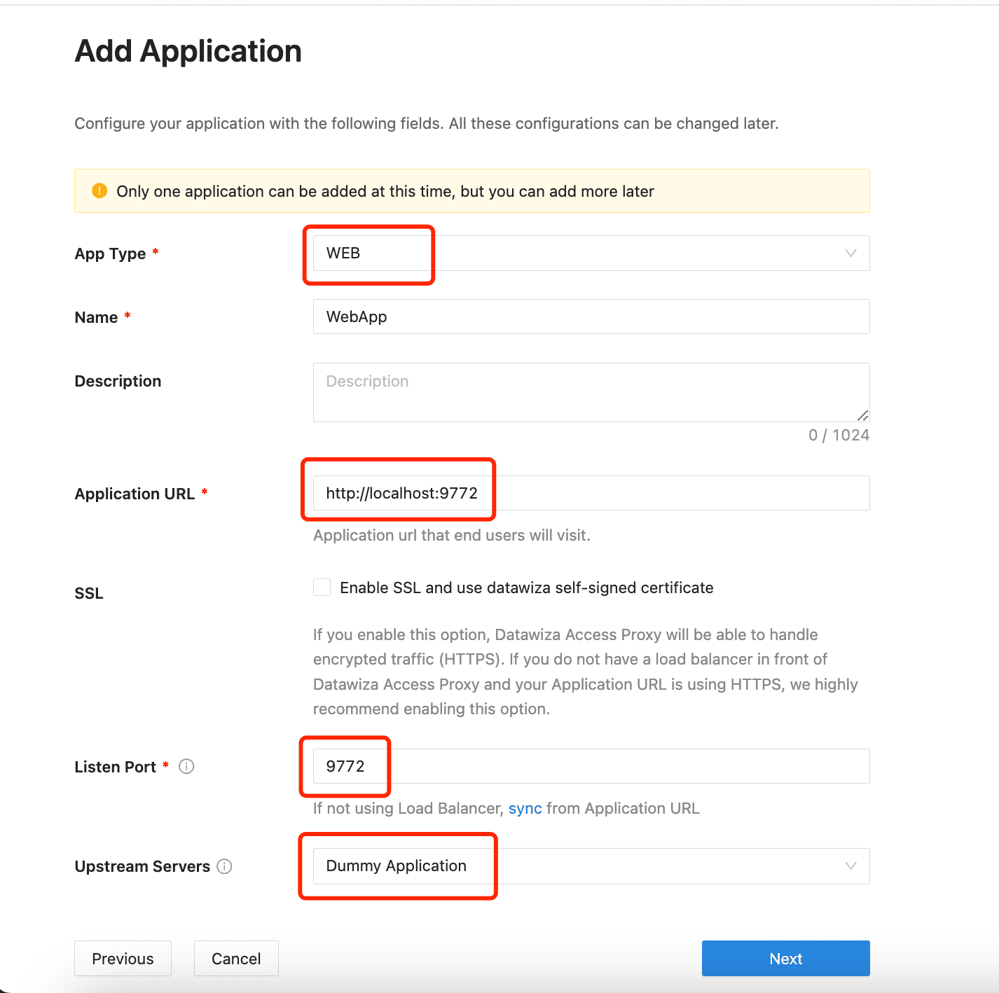 B2B SSO | Create Application