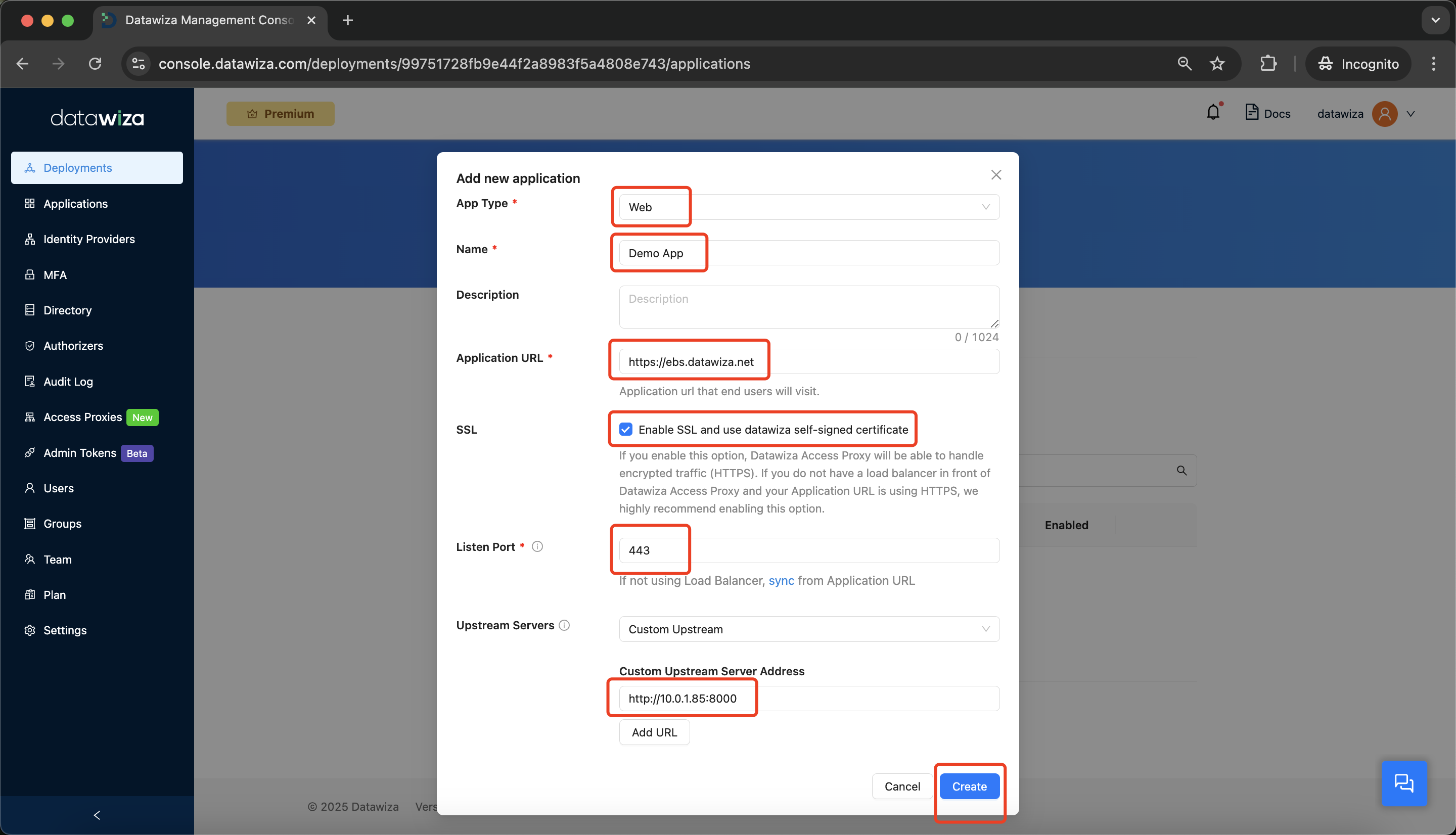 Oracle EBS MFA | Create an New Application