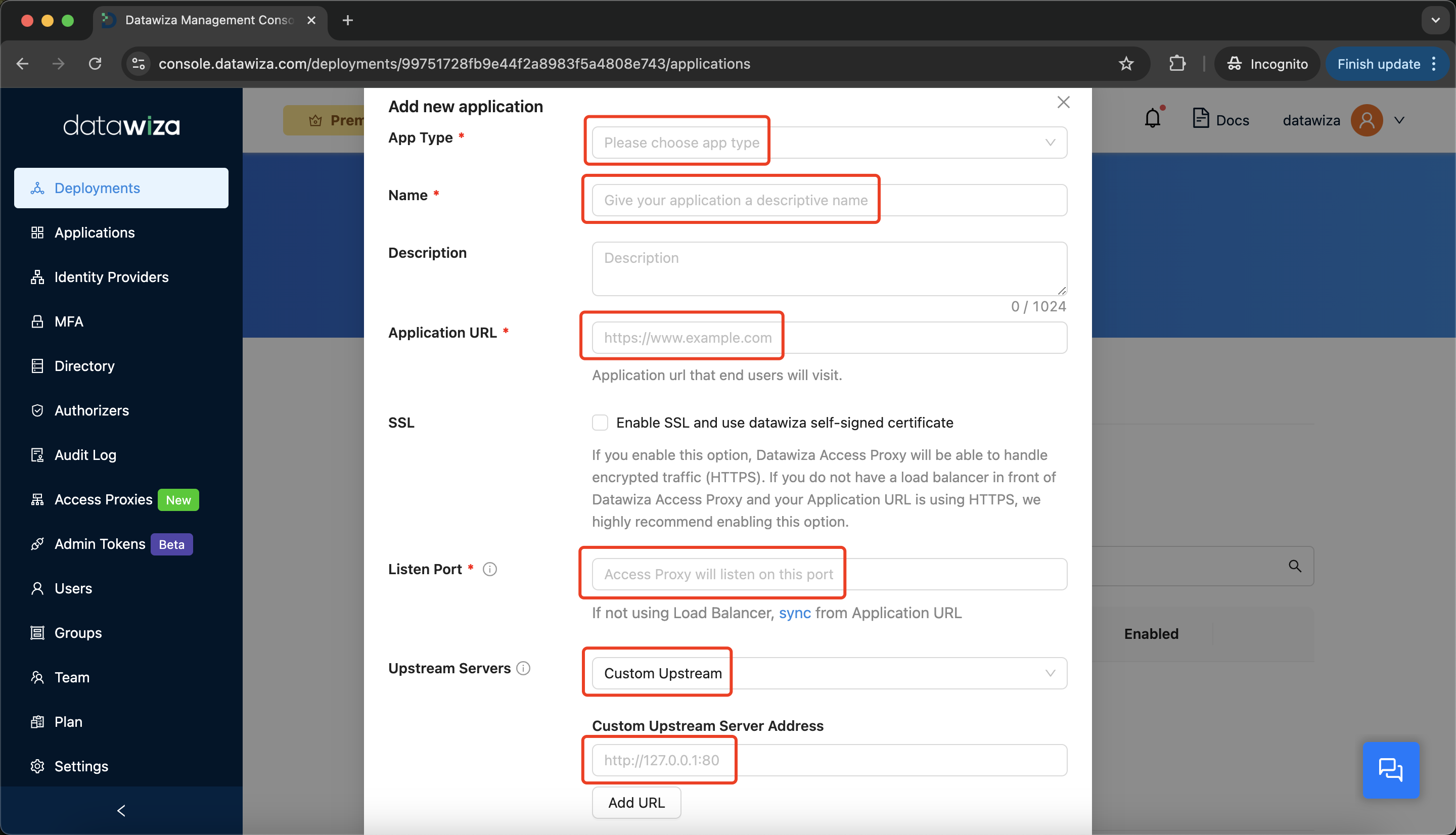 Oracle EBS MFA | Create an New Application
