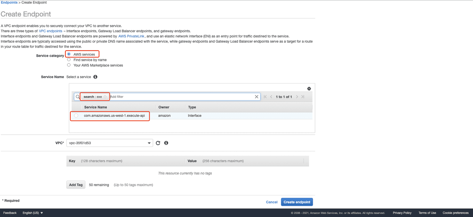 create endpoint