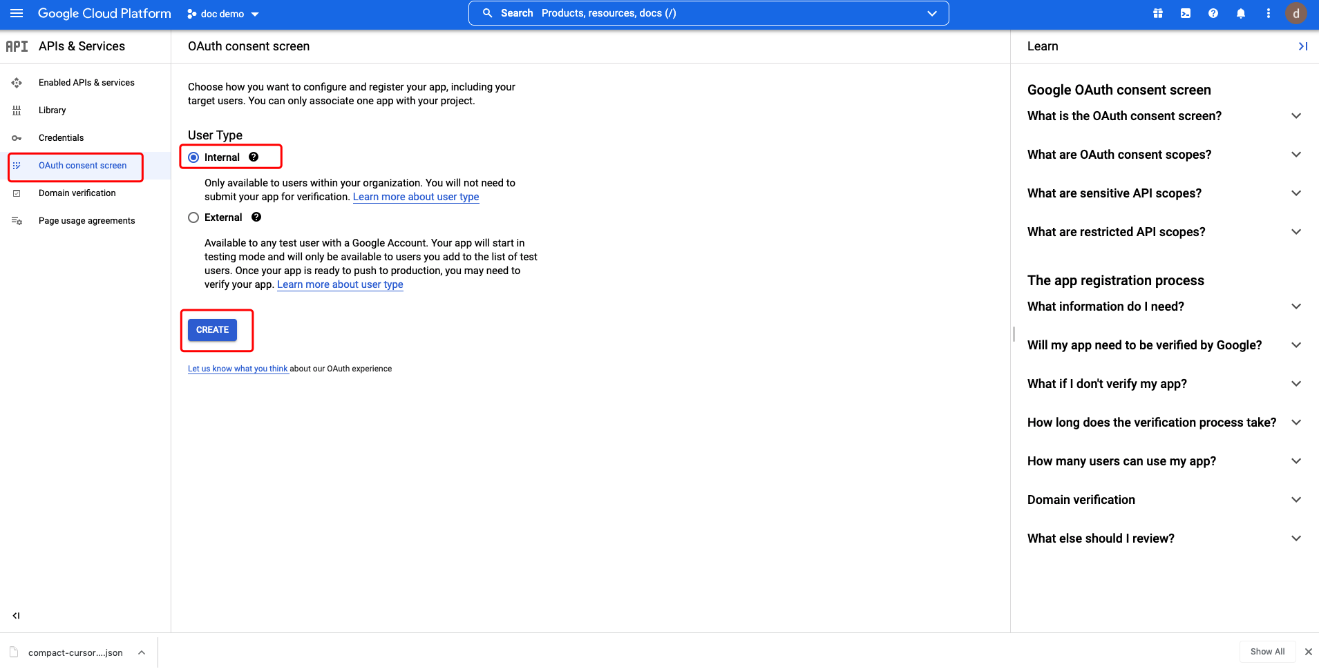 Google Workspace SSO | Google Workspace Create OAuth consent screen