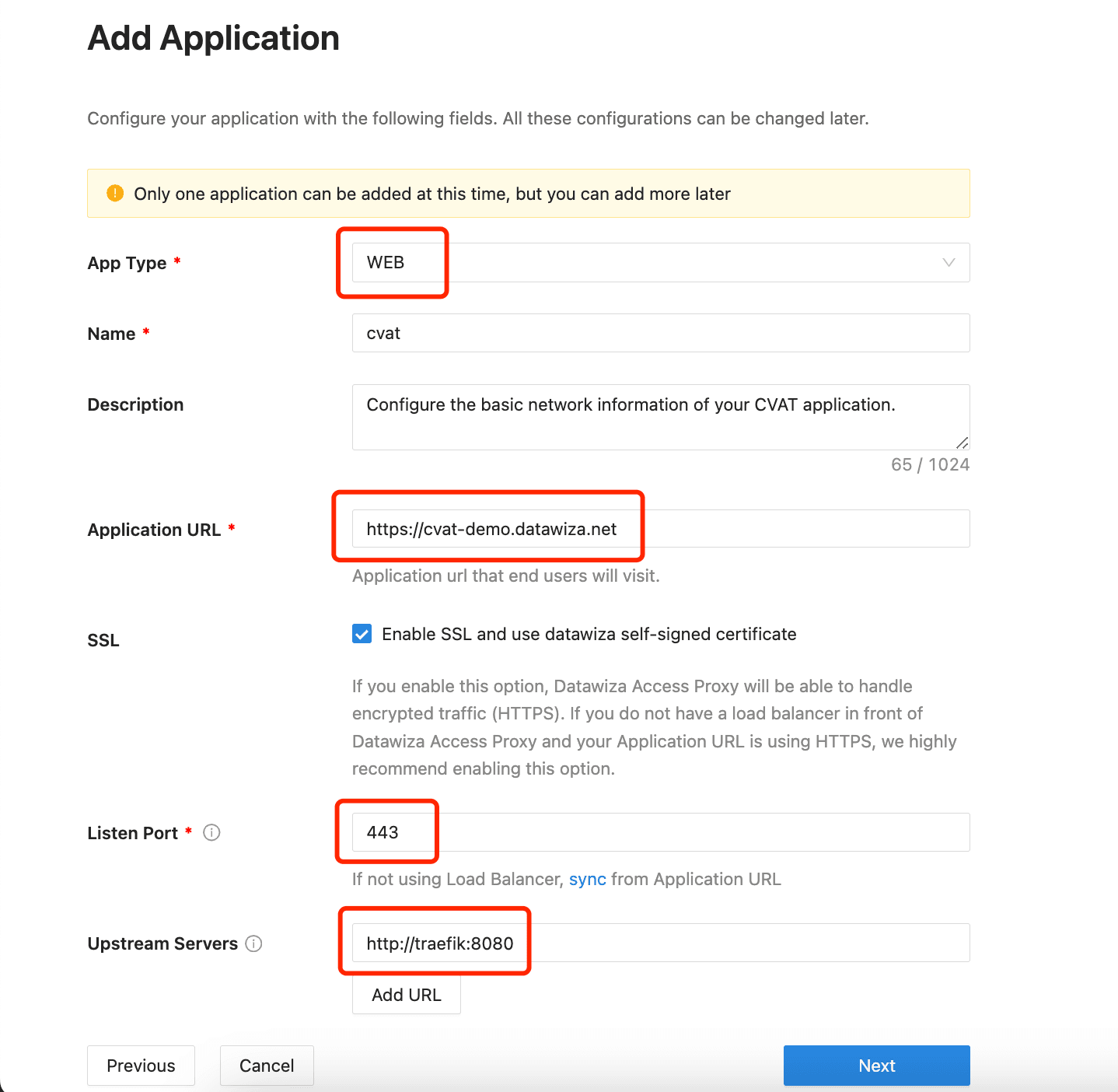 CVAT SSO | Create an Application