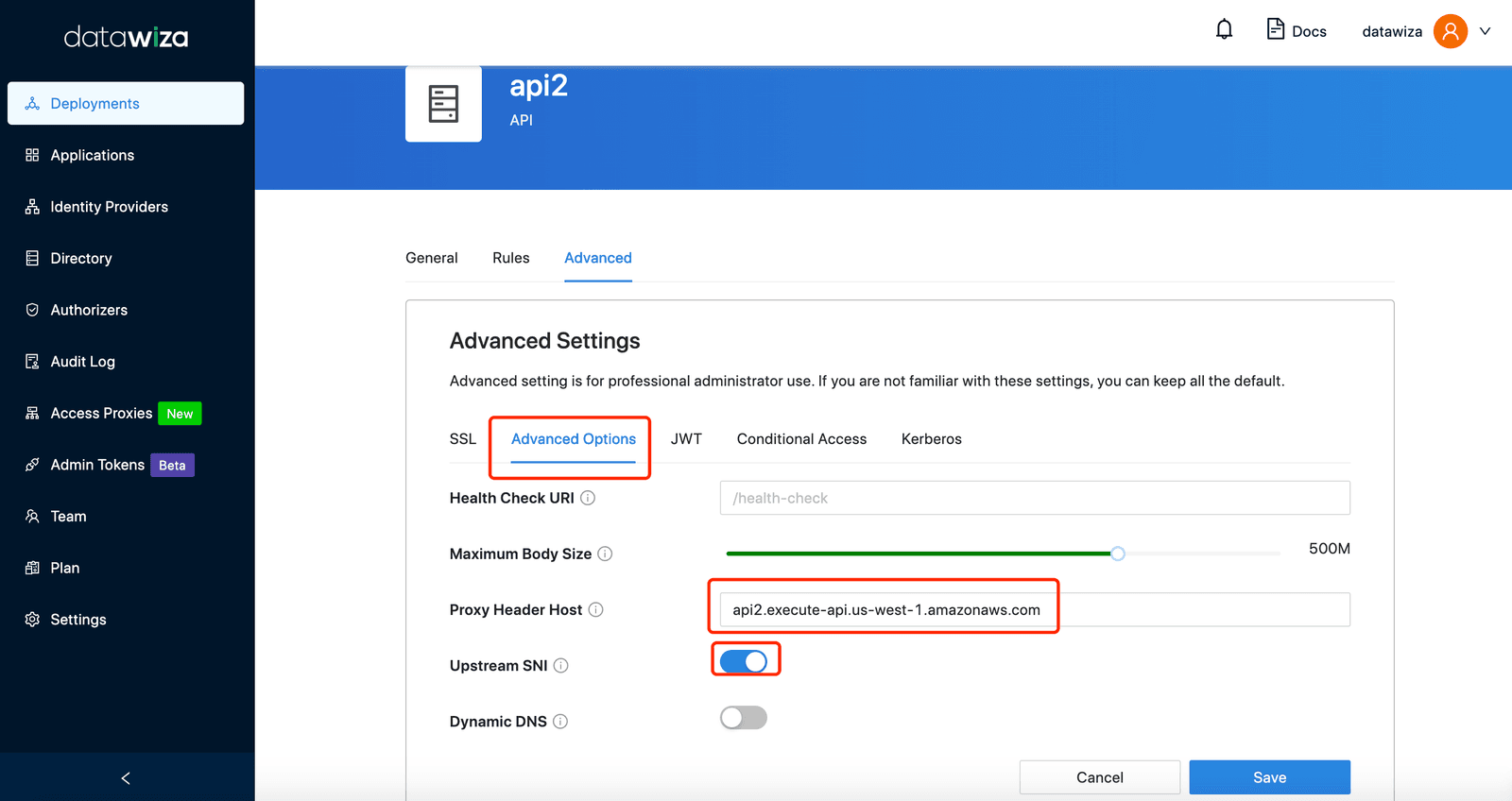 dcmc proxy header host