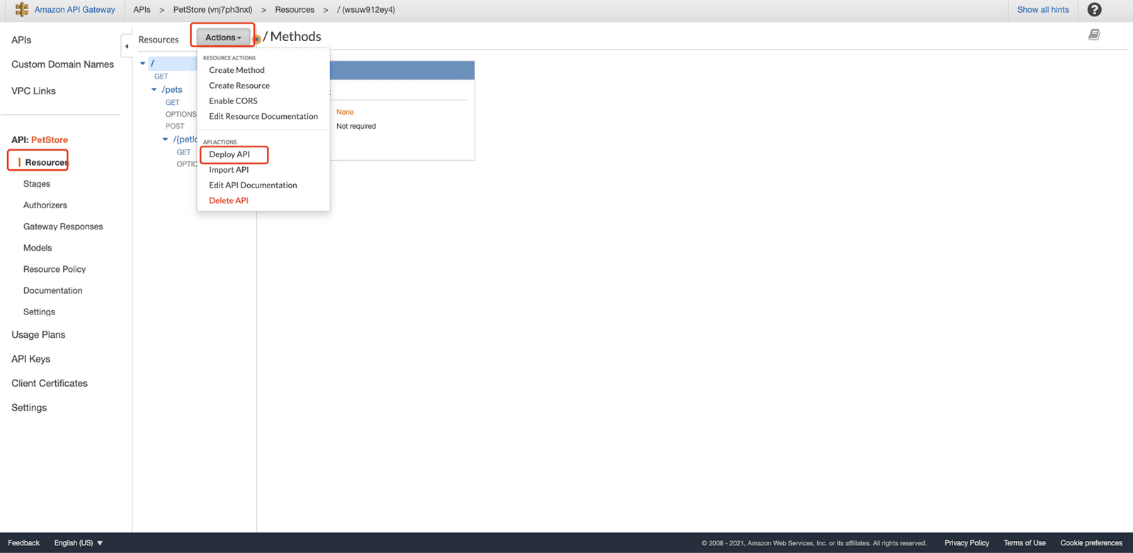 deploy api