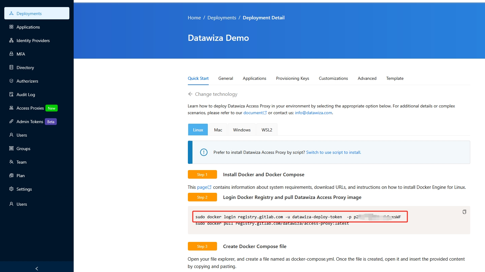 docker login
