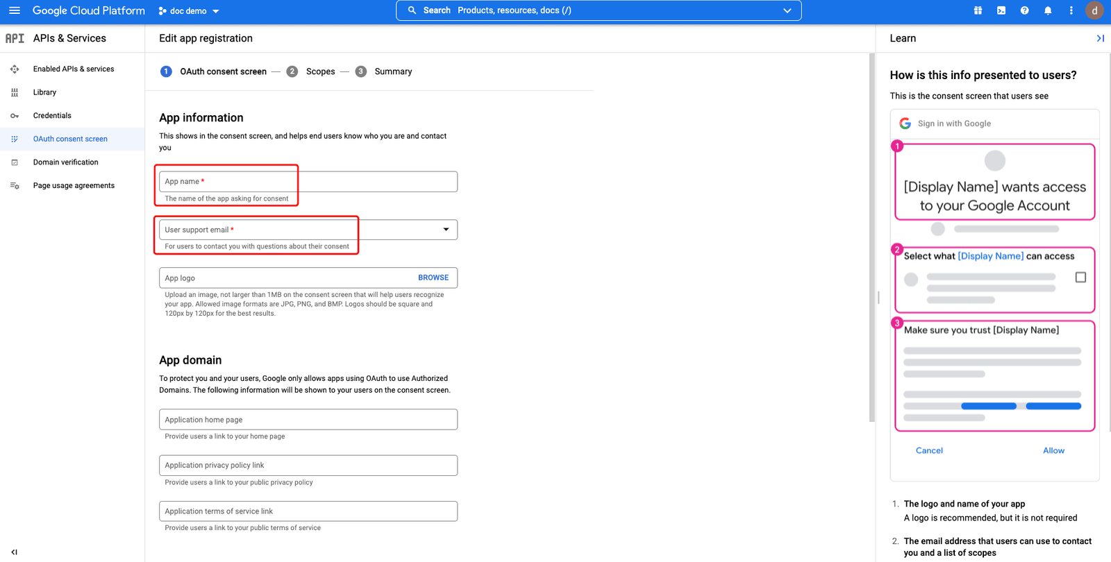 Google Workspace SSO | Google Workspace Create OAuth consent screen