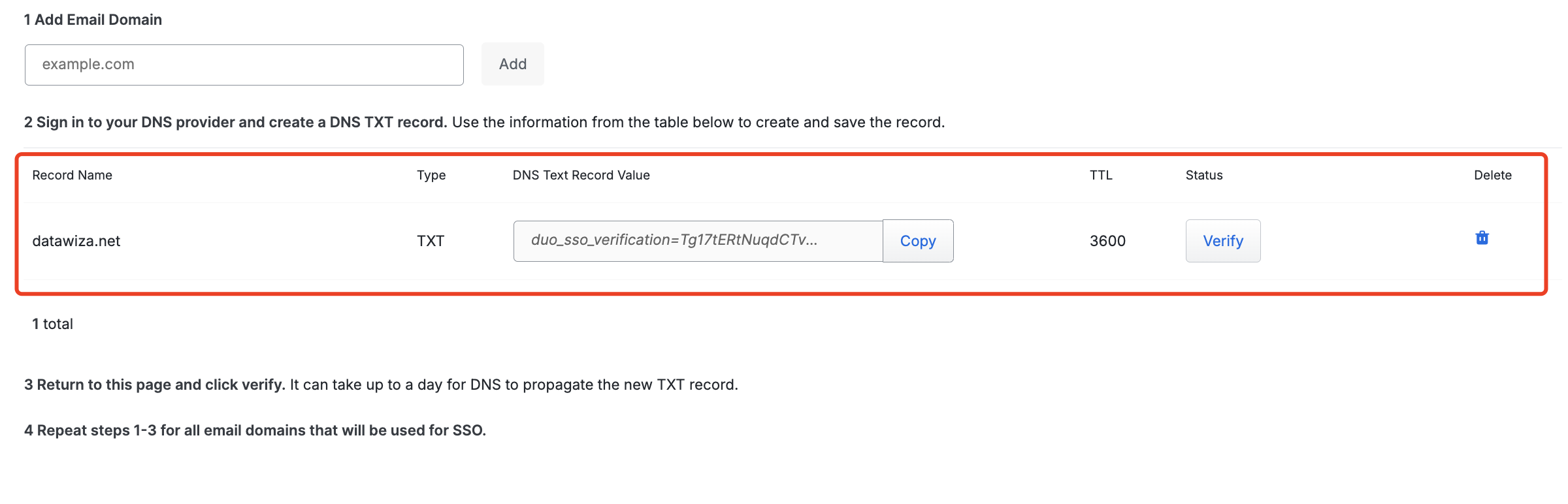 Duo MFA AD SSO | Configure Permitted Email Domains