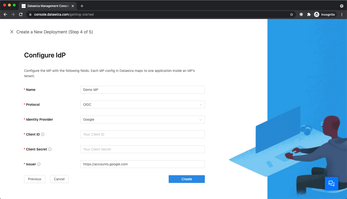 Choose Google IdP