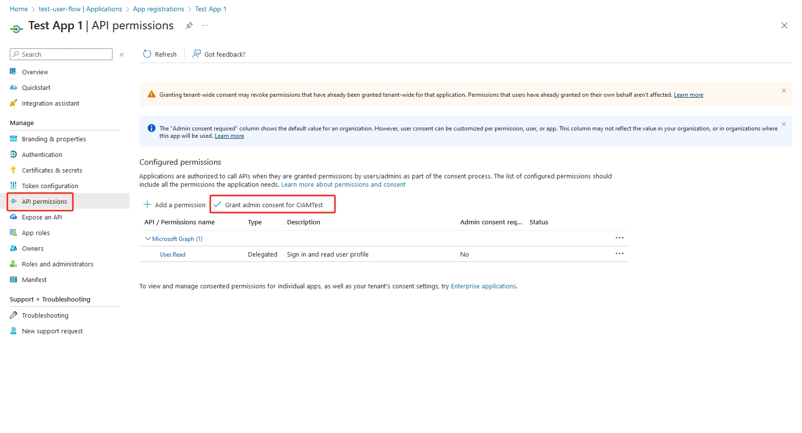 Microsoft Entra External ID SSO | Grant API Admin Consent