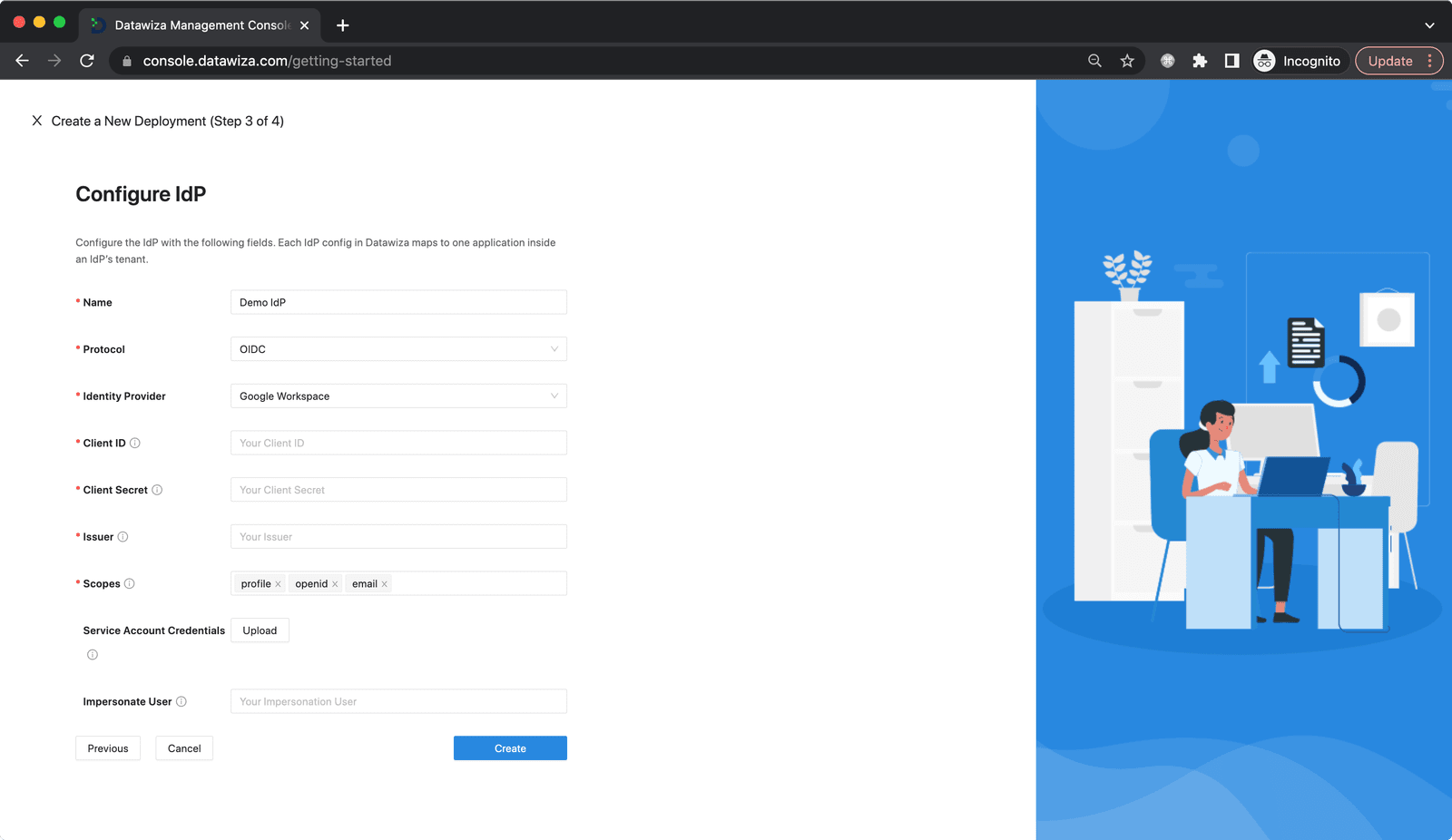 Choose Google Workspace IdP