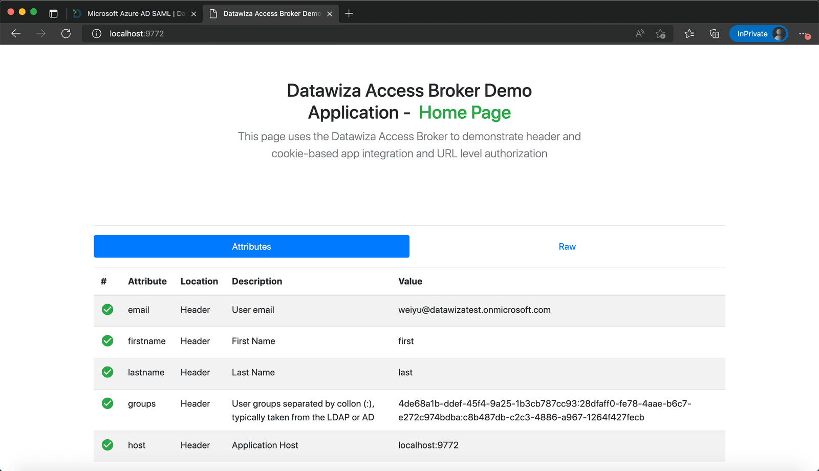 Web App Microsoft Entra ID SAML SSO | Microsoft Entra ID SAML with DCMC attributes