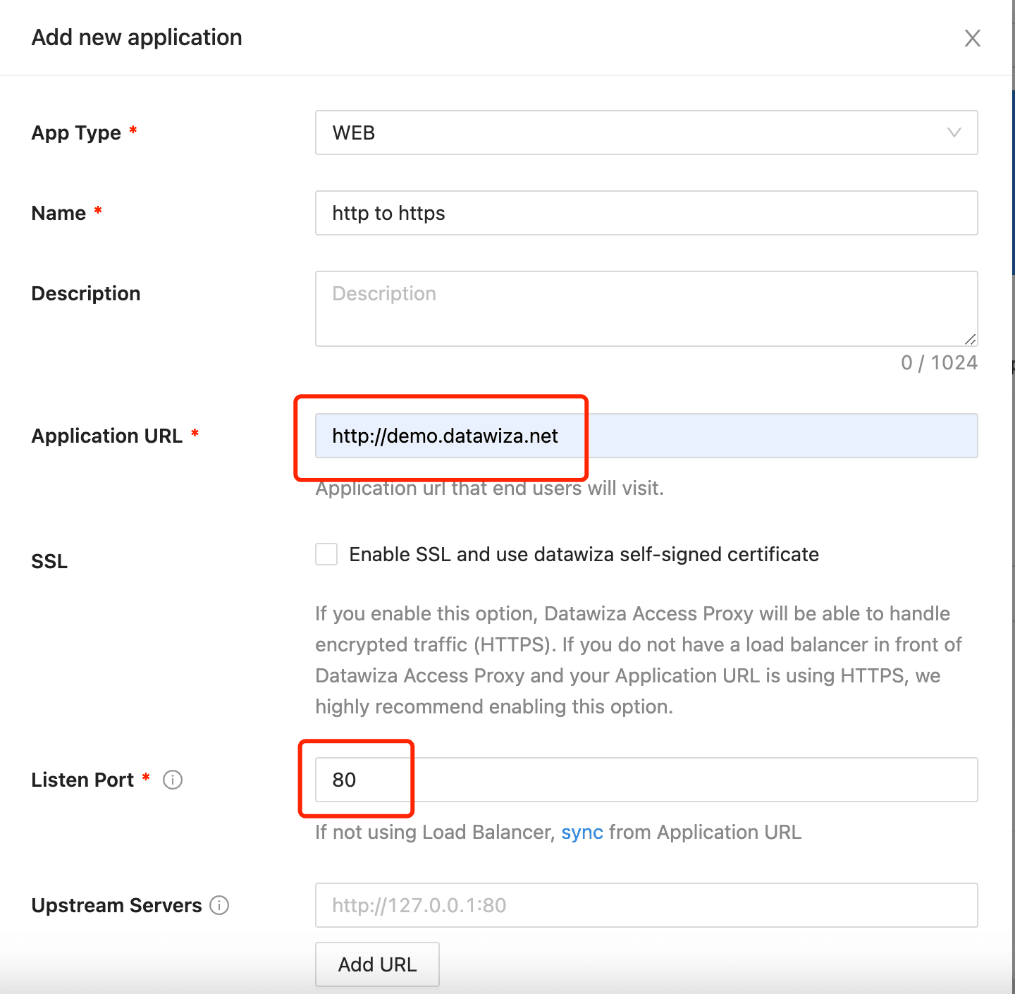 HTTP to HTTPS | Create a New Application