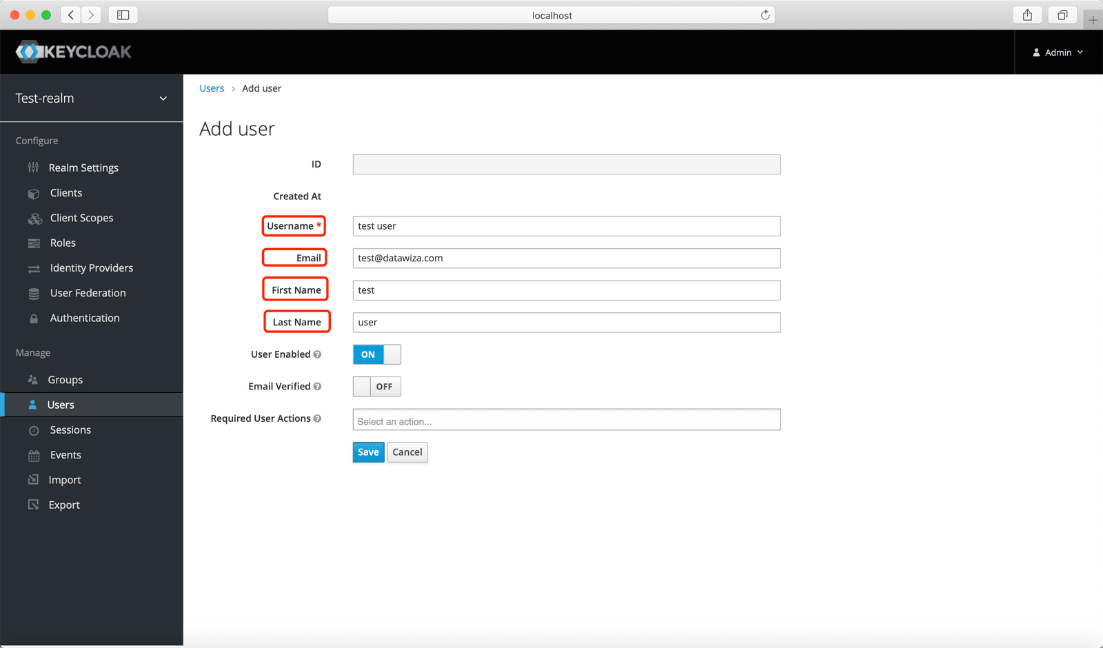 Keycloak SSO | Create Keycloak User