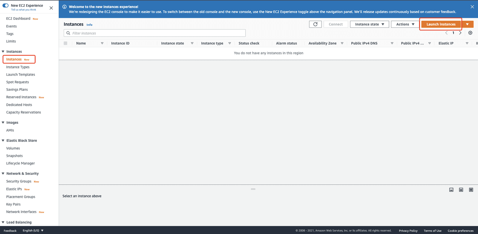 launch instances
