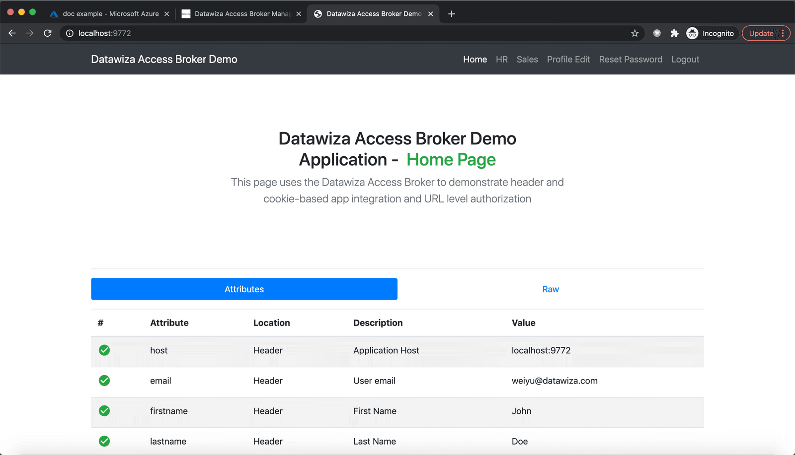 Web App Azure AD B2C SSO | Azure AD B2C with DCMC attributes