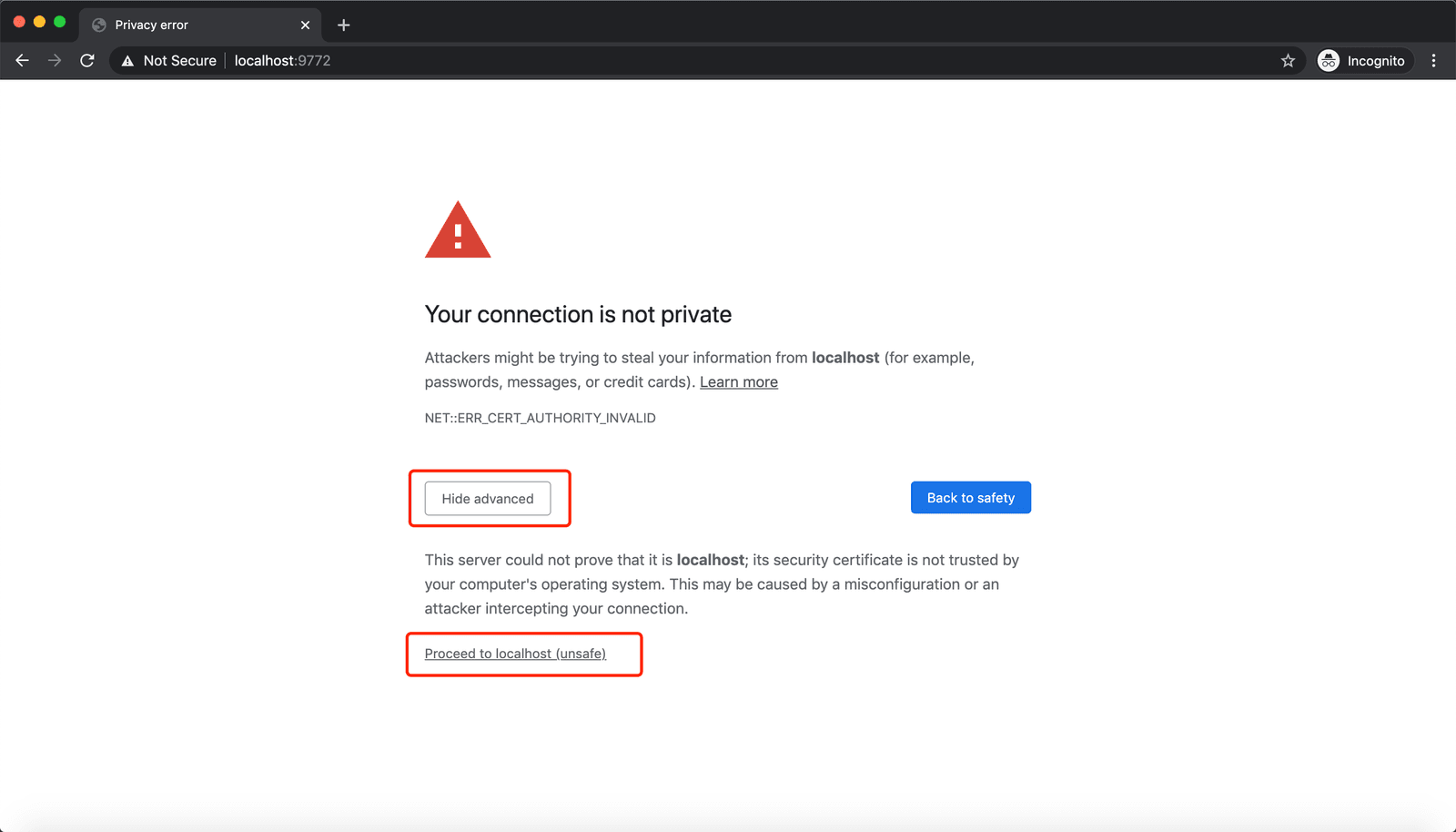 Visit localhost