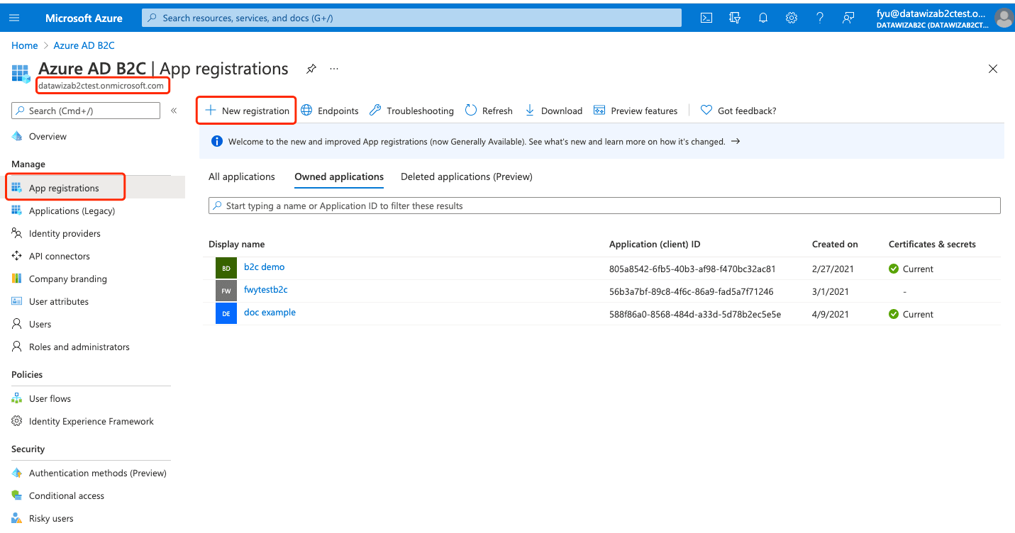 Azure AD B2C SSO | app