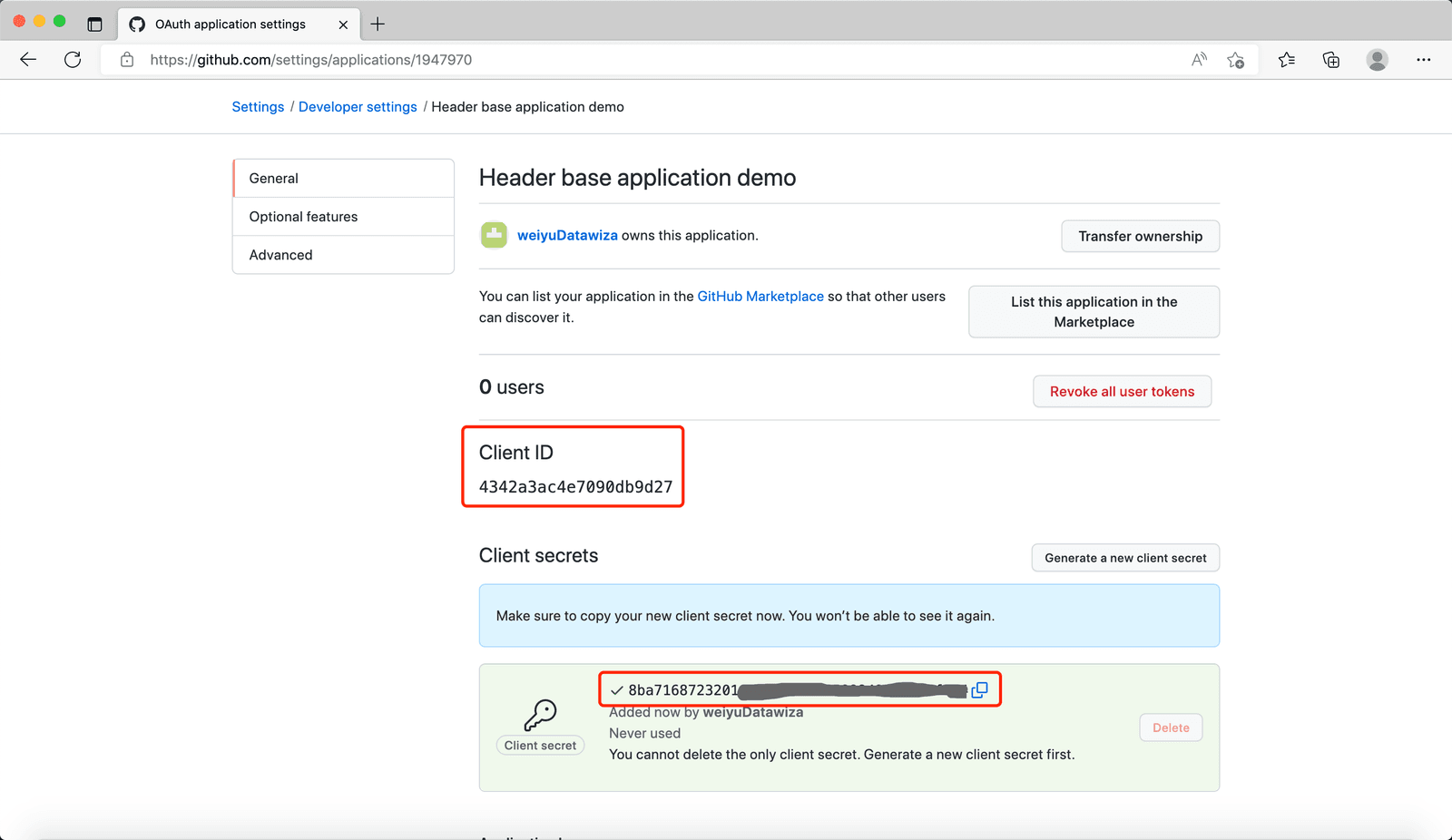 Github SSO | Github App config