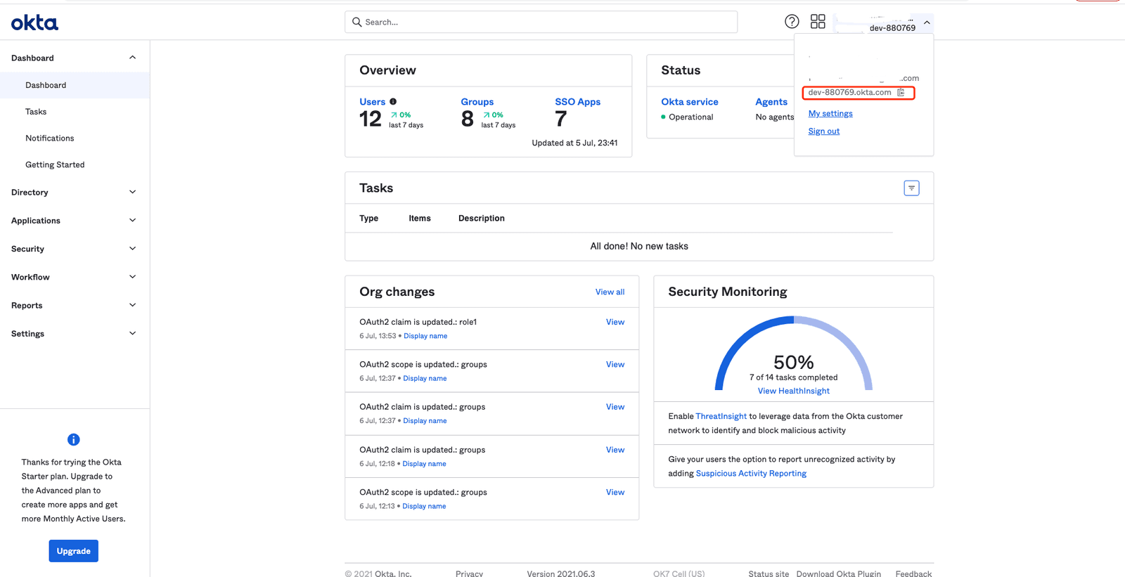 Okta OIN SSO | Config Okta in DCMC