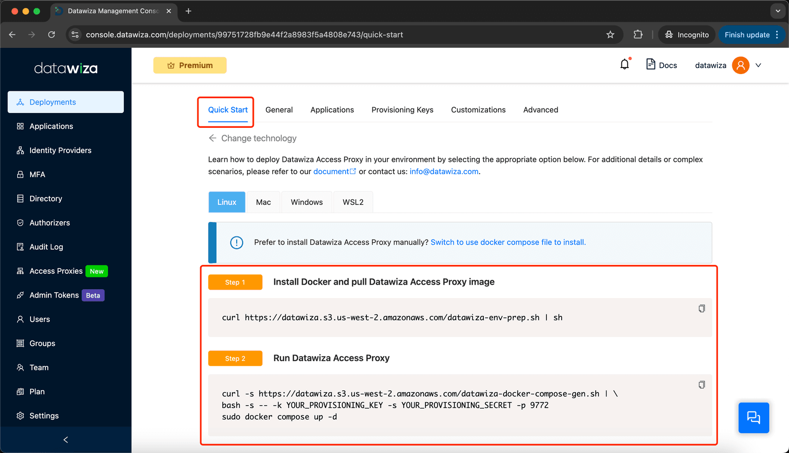 Web App MFA | DAP Quick Start