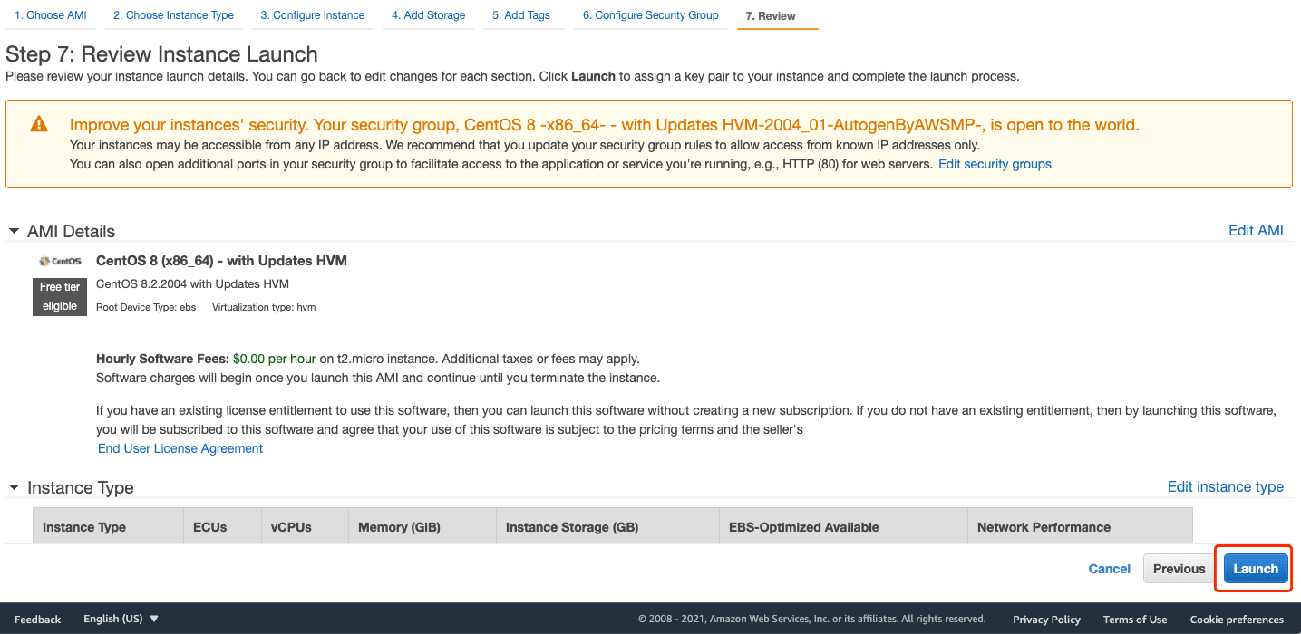 review instance launch