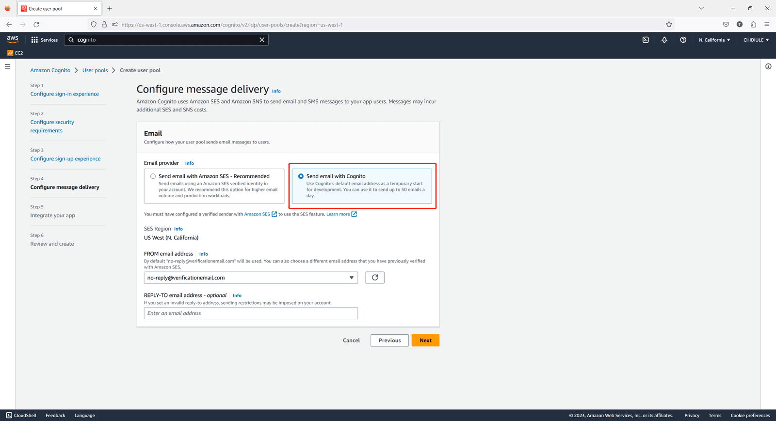 AWS Cognito SSO | Send Email
