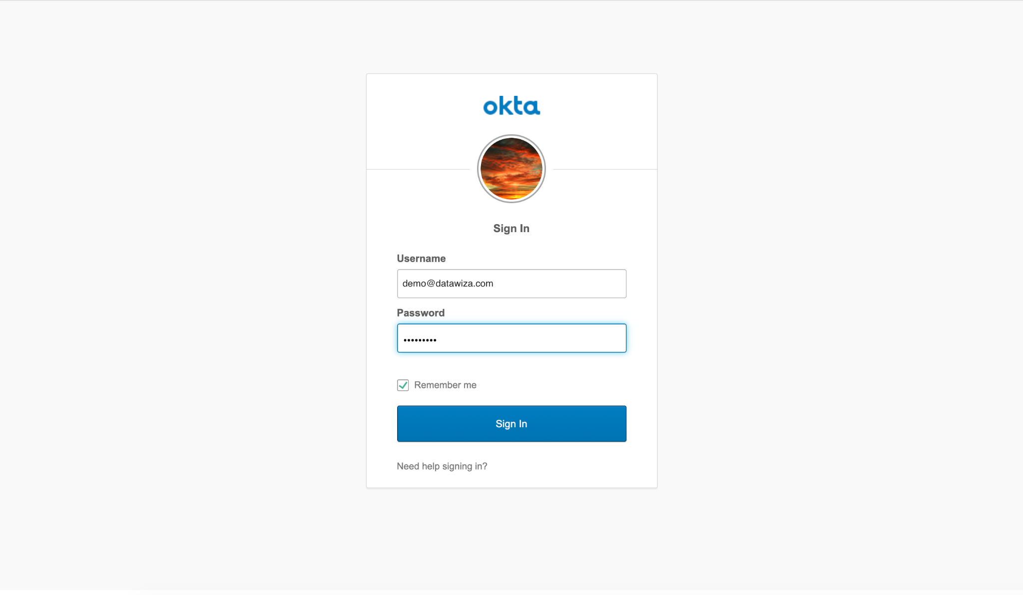 Sign in with Okta