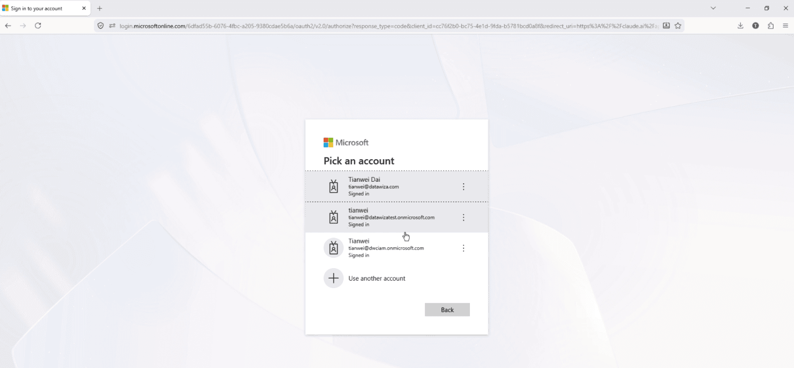 Microsoft Entra ID login page