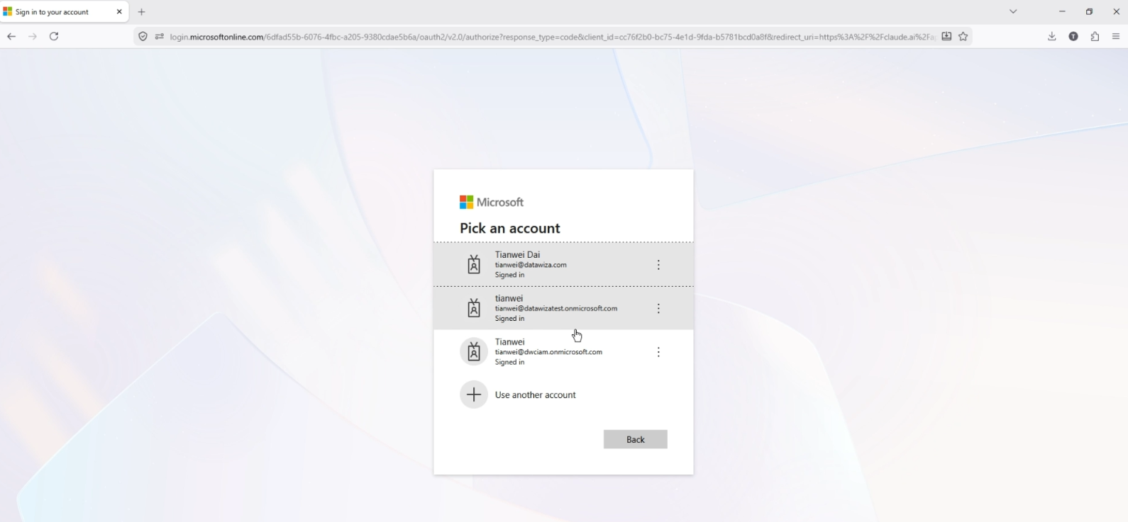 Microsoft Entra ID login page