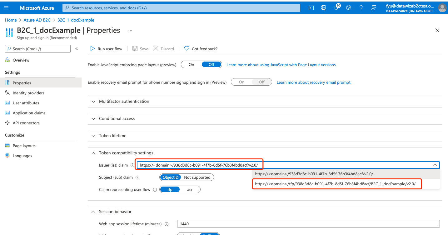 Azure AD B2C SSO | user flow